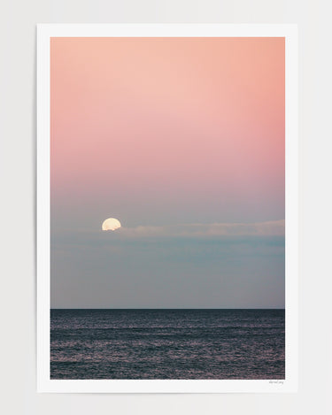 Blush Skies and Rising Moon