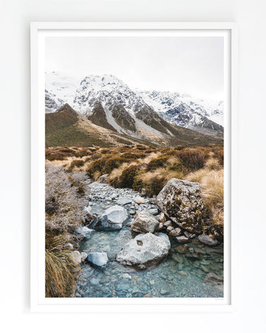 Art print of Hooker Valley in the Mt Cook park