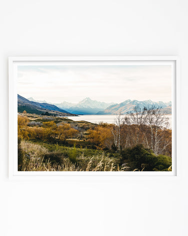 Mt Cook landscape art print with Lake Pukaki in the foreground