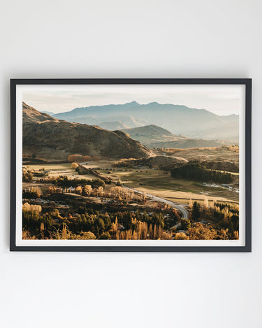 Valley of Gold, Queenstown art print – black frame