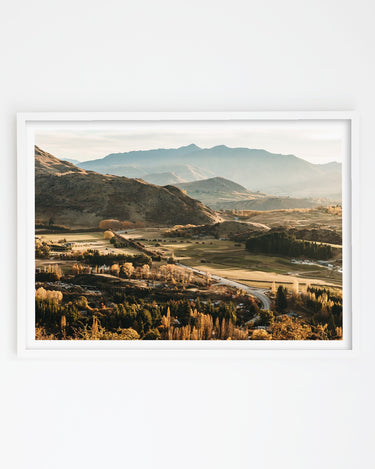 Valley of Gold, Queenstown art print – white frame