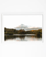 Art Print of Lake Mangamahoe with Mt Taranaki in the background