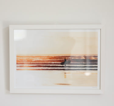 Sunset Surf Muriwai • A3 Framed