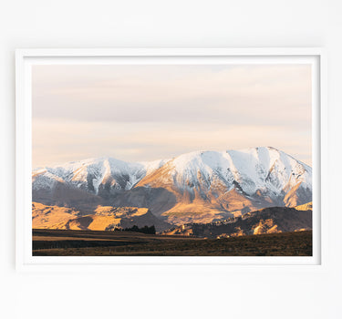 Photography print of Canterbury Hills covered in snow