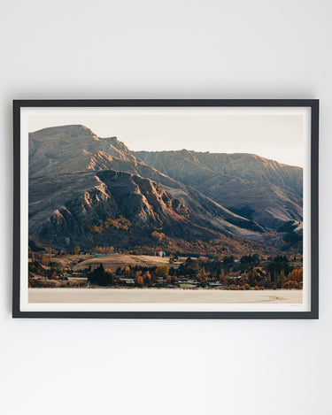 Autumn Ridgelines, Lake Hayes art print – black frame