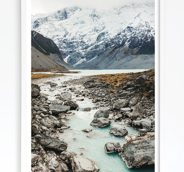Photography art print of Tasman Lake in the hooker valley