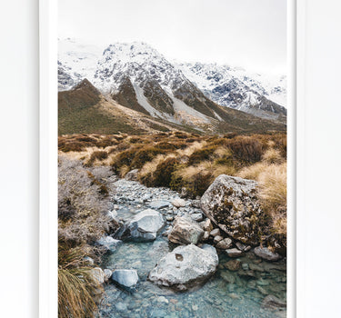 Art print of Hooker Valley in the Mt Cook park