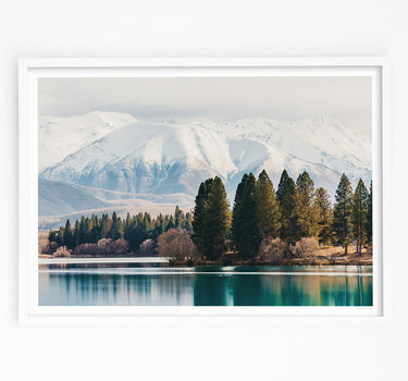 Art print of Lake Ruataniwha in the Mackenzie Basin, South Island, New Zealand