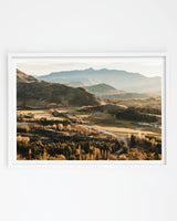 Valley of Gold, Queenstown art print – white frame