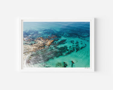 Deep Blue Tawharanui Beach No.2 | New Zealand Beach Art Print - Alex and Sony