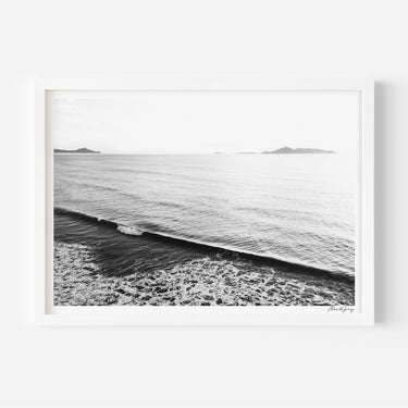 Evening Surf black and white Art Print | Mangawhai Beach - Alex and Sony